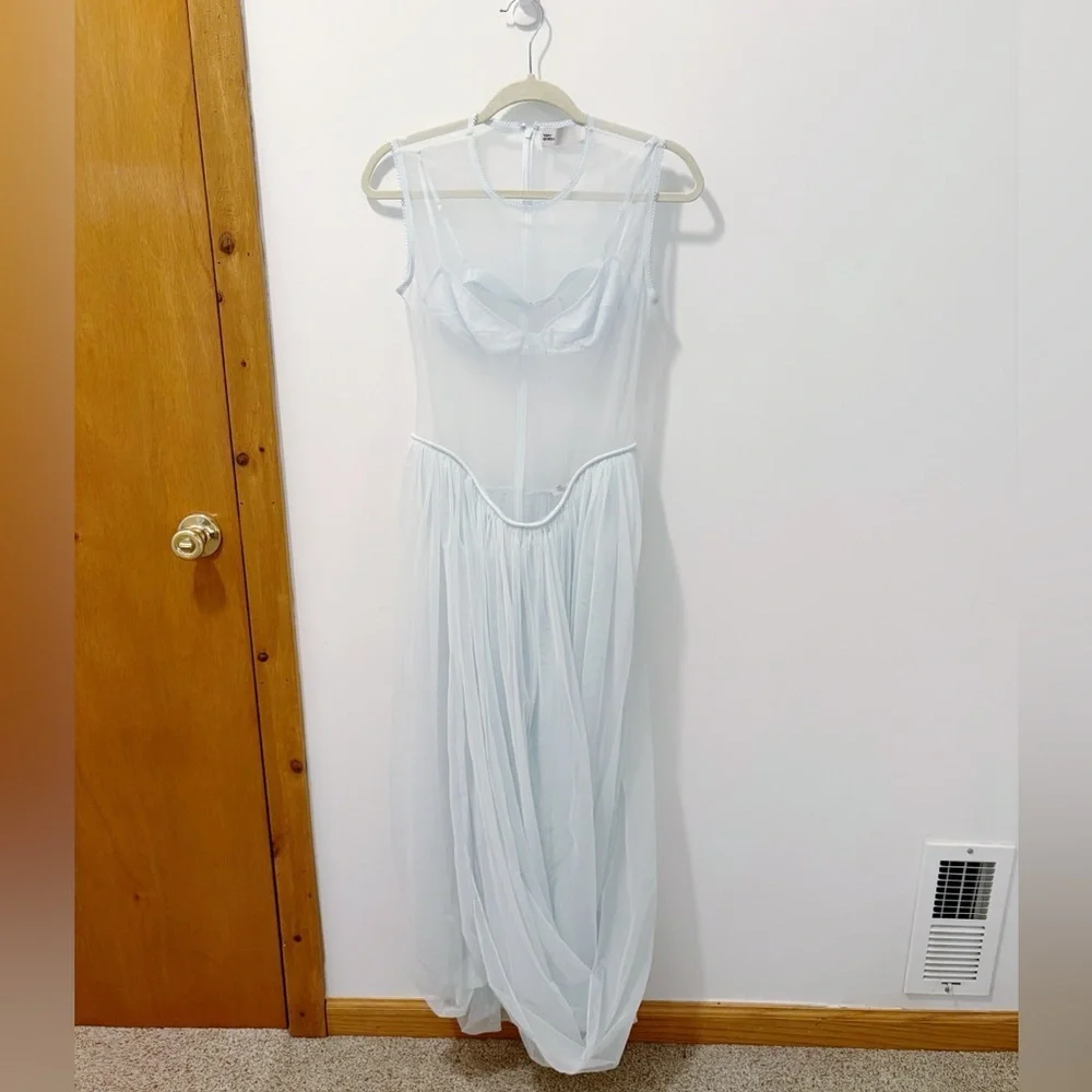 Like New Tory Burch Tulle Draped Jersey Dress